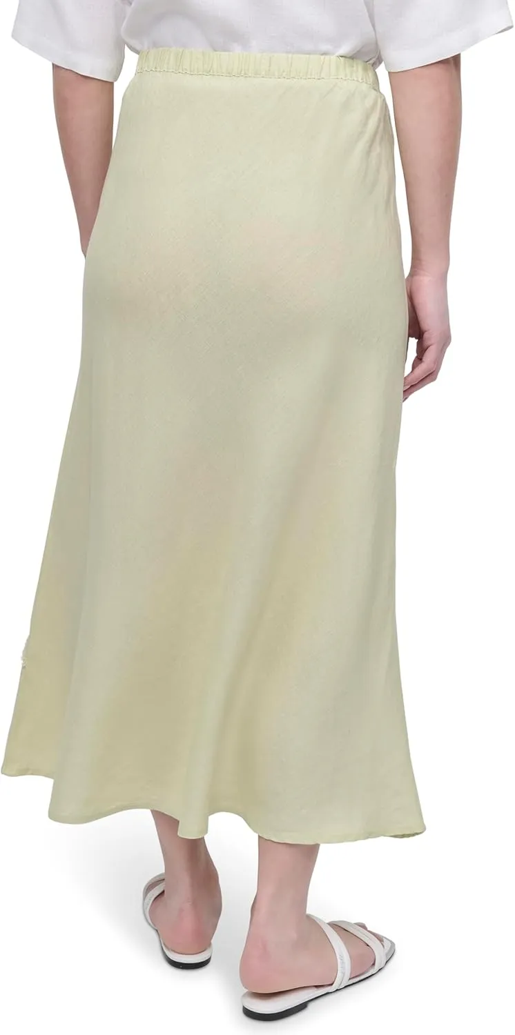 DKNY Women's Lightweight Linen Midi Skirt