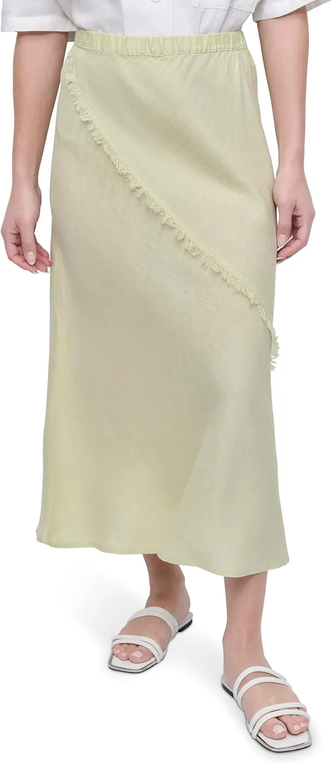 DKNY Women's Lightweight Linen Midi Skirt