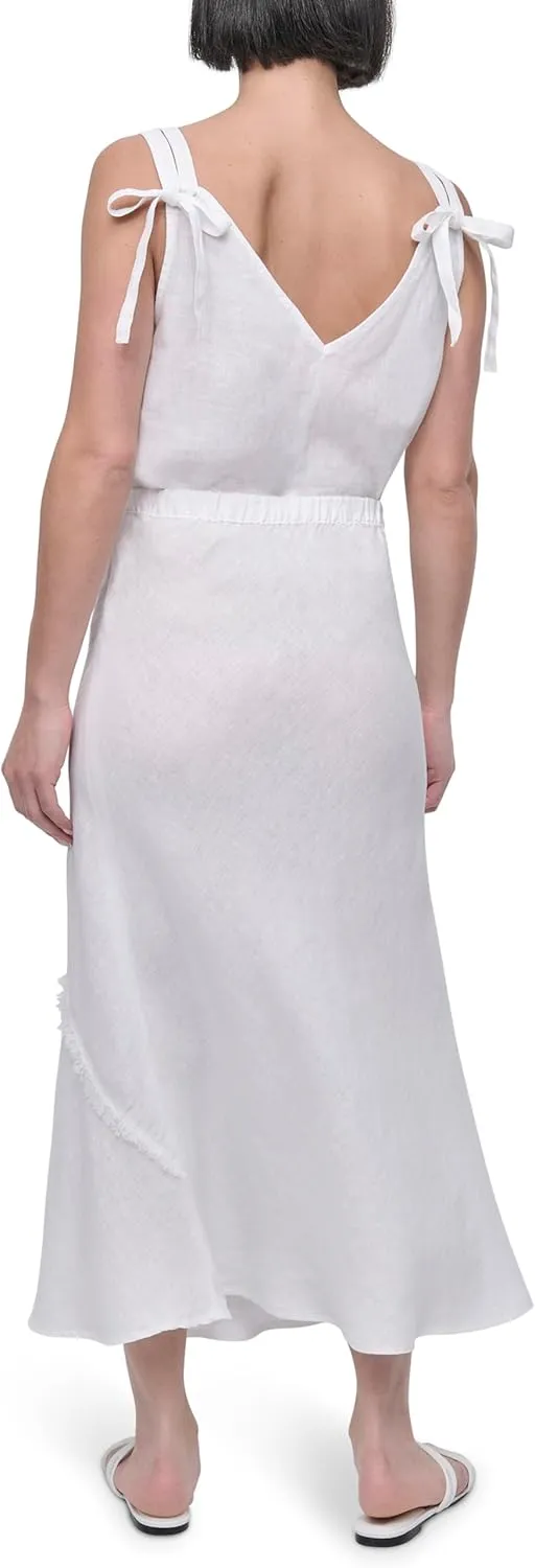 DKNY Women's Lightweight Linen Midi Skirt