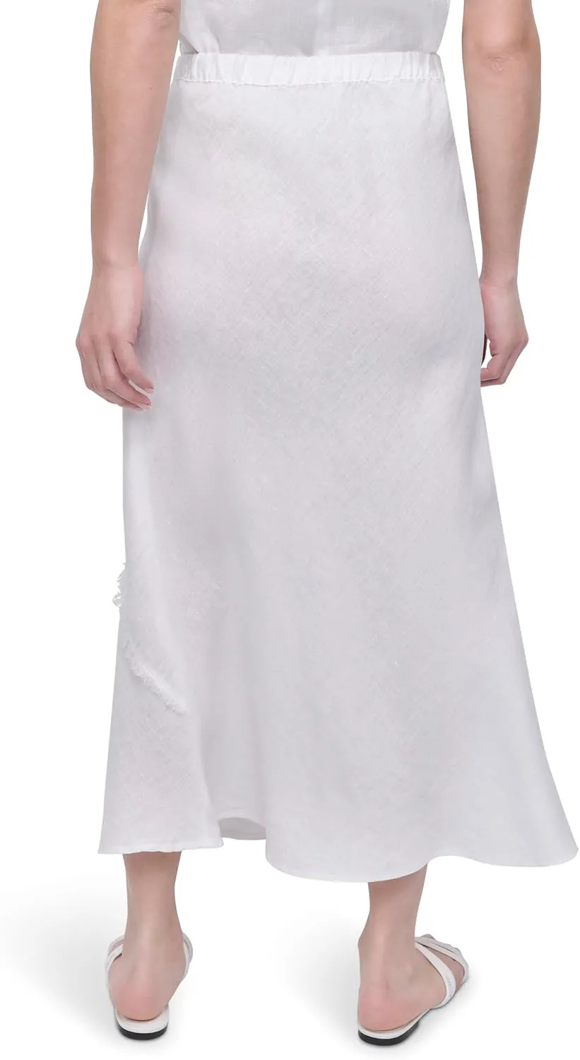 DKNY Women's Lightweight Linen Midi Skirt