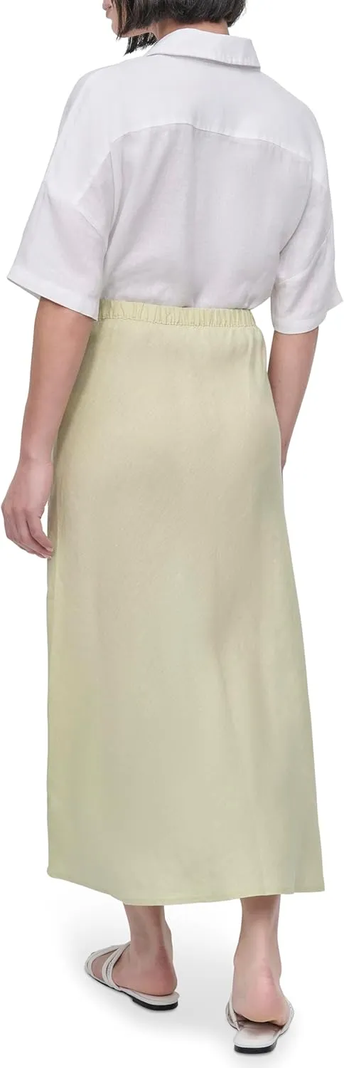 DKNY Women's Lightweight Linen Midi Skirt