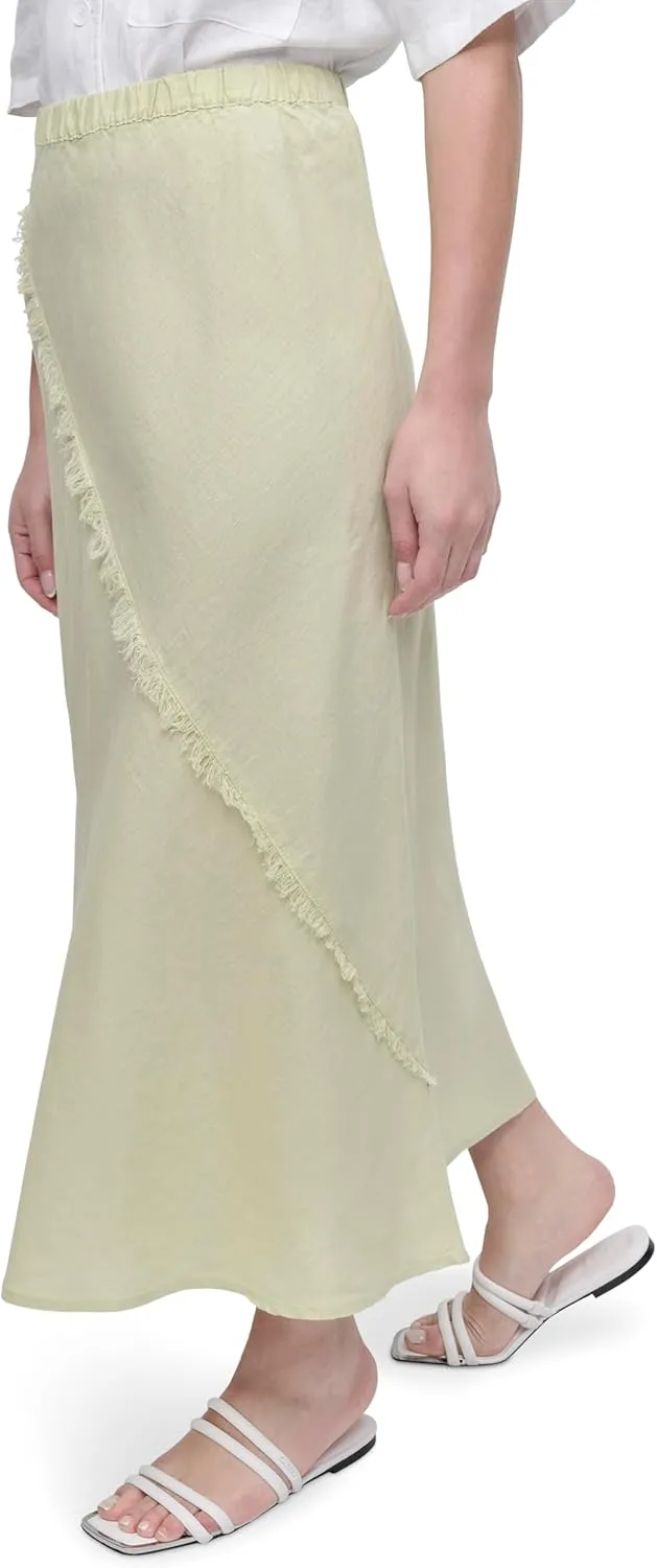 DKNY Women's Lightweight Linen Midi Skirt