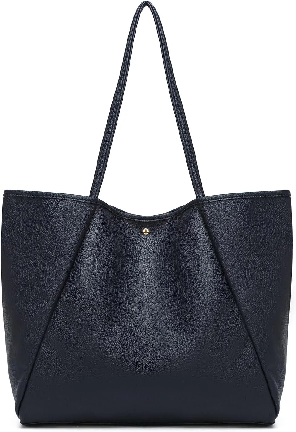 Dreubea Large Leather Tote Bag for Women - Big Work Bag, Spacious Minimalist Handbag, Laptop Tote for Travel & Office
