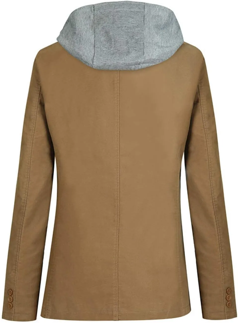 ebossy Man's Stylish Detachable Hooded Slim 2 Button Casual Blazer Jacket