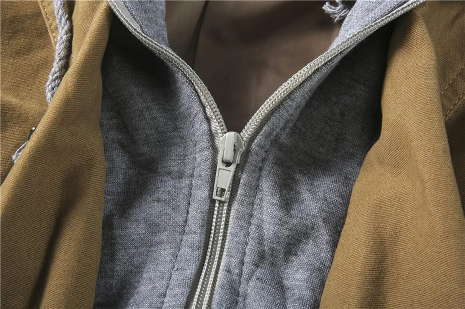 ebossy Man's Stylish Detachable Hooded Slim 2 Button Casual Blazer Jacket