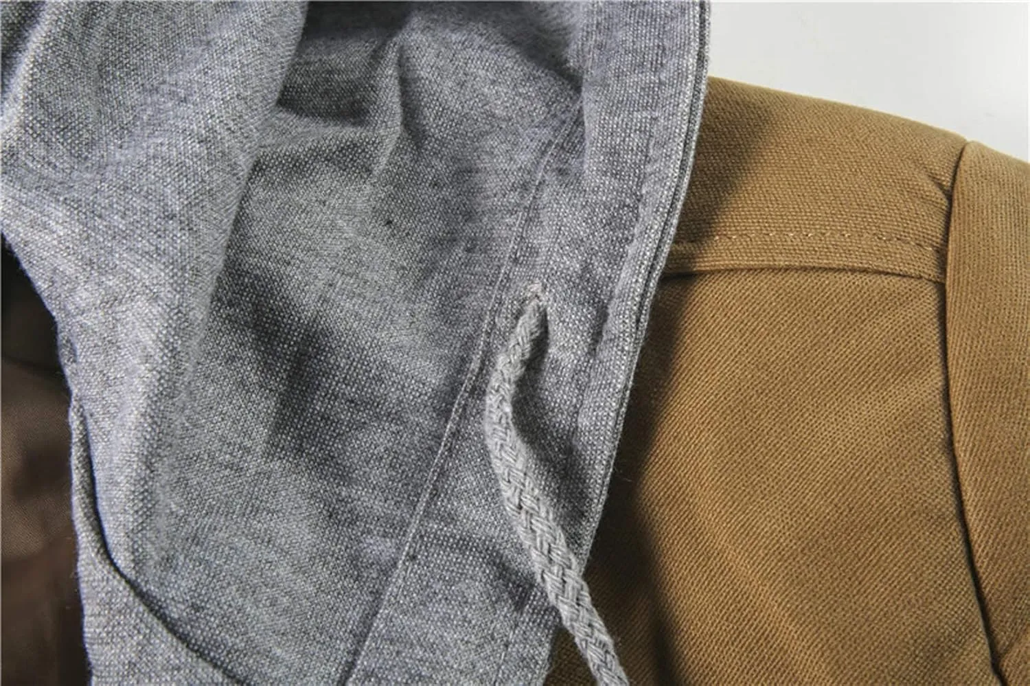 ebossy Man's Stylish Detachable Hooded Slim 2 Button Casual Blazer Jacket