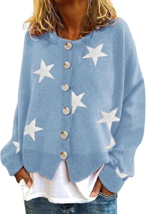 ebossy Women's Vintage Floral Crop Cardigan Sweather Artistic Aesthetic Cable Knitted Oversized Sweater Outwear