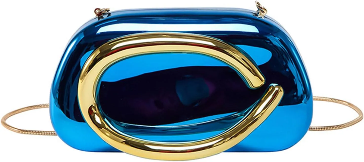 Elegant Acrylic Clutch Purse for Women -Summer Evening Bag with Chain Strap, Unique Formal Party Handbag
