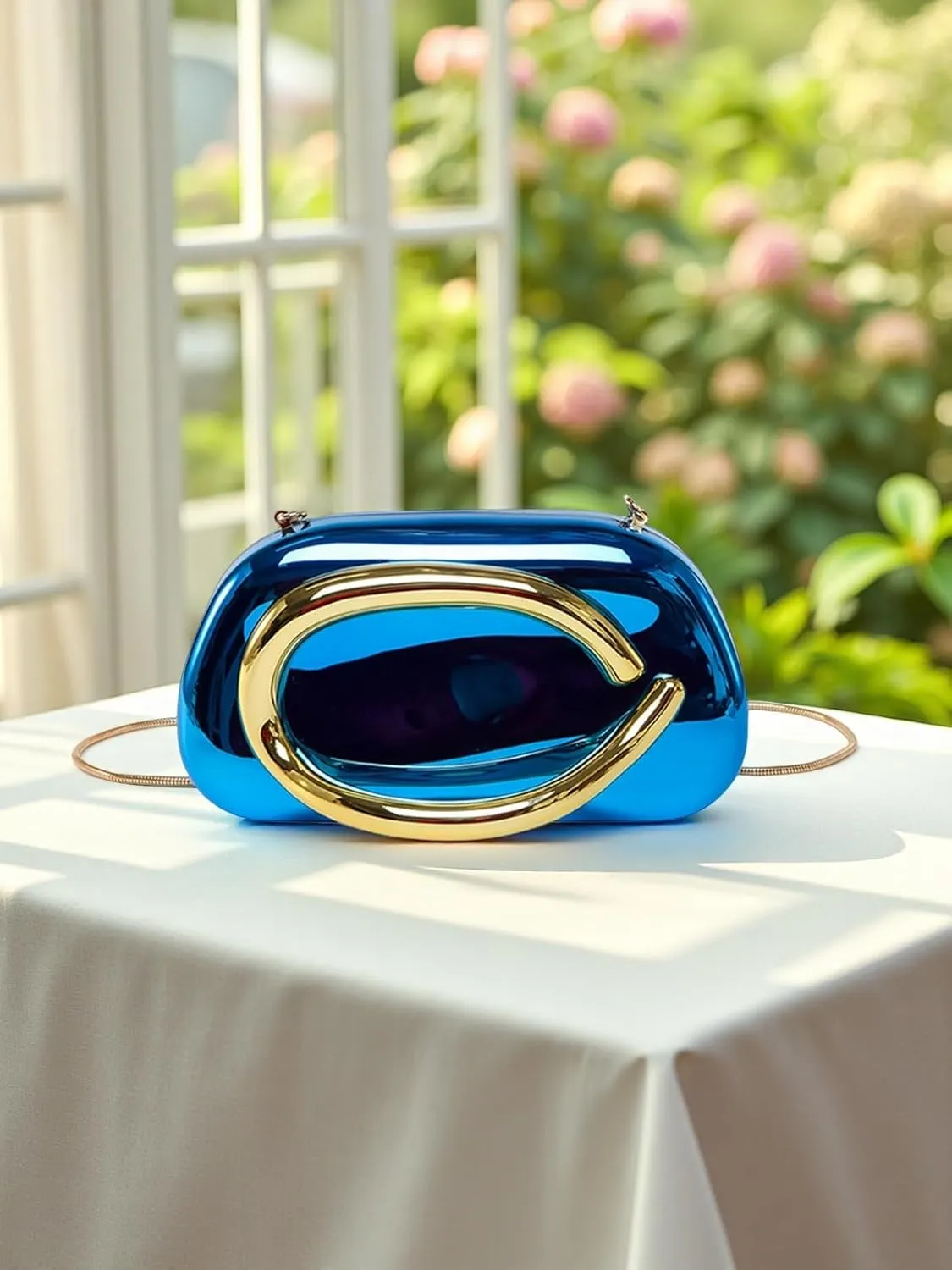 Elegant Acrylic Clutch Purse for Women -Summer Evening Bag with Chain Strap, Unique Formal Party Handbag