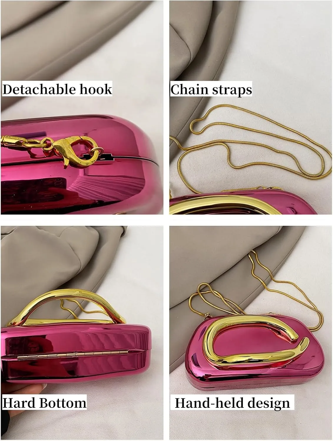 Elegant Acrylic Clutch Purse for Women -Summer Evening Bag with Chain Strap, Unique Formal Party Handbag