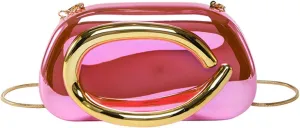 Elegant Acrylic Clutch Purse for Women -Summer Evening Bag with Chain Strap, Unique Formal Party Handbag