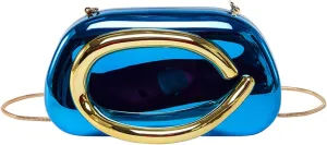Elegant Acrylic Clutch Purse for Women -Summer Evening Bag with Chain Strap, Unique Formal Party Handbag