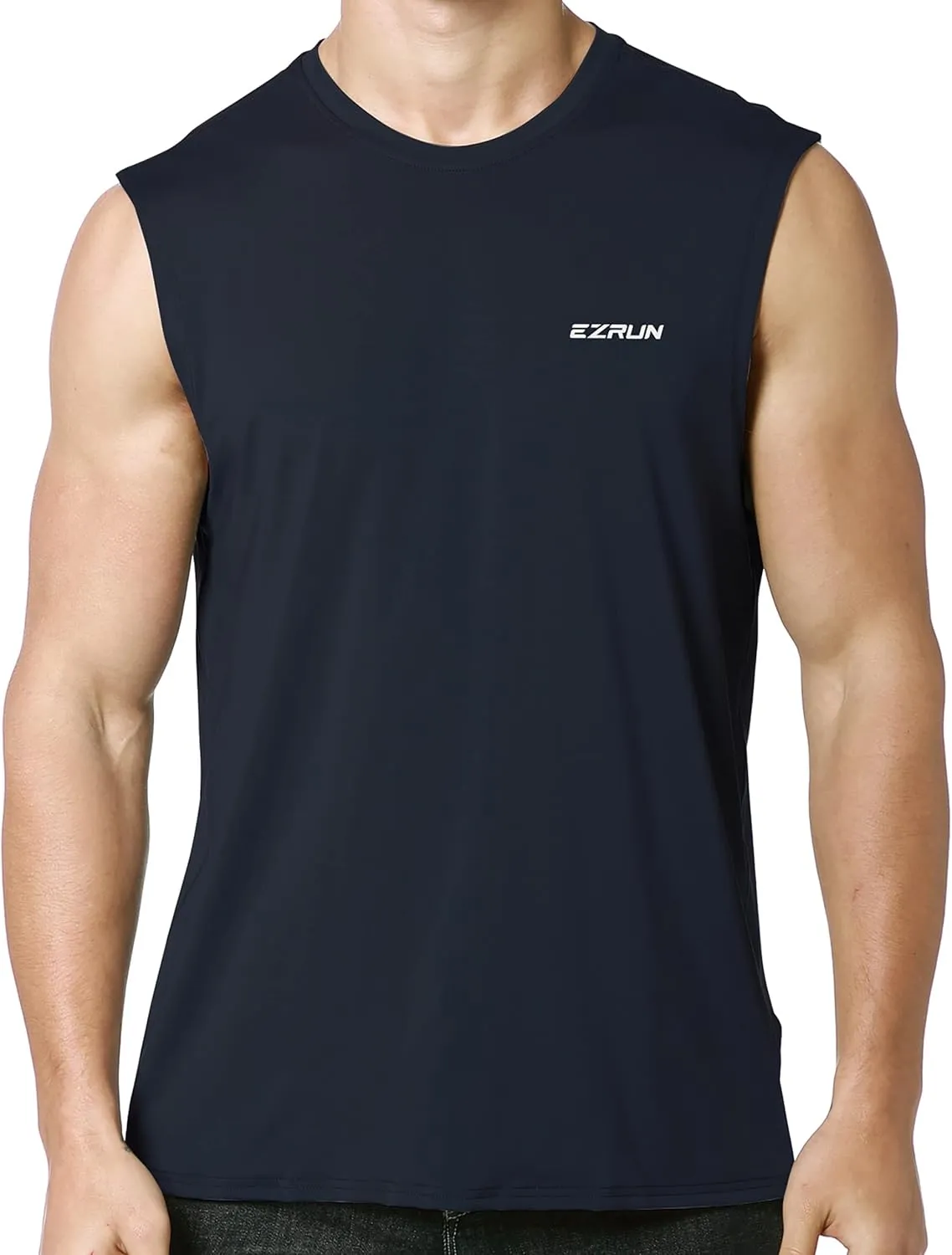 EZRUN Men's Sleeveless Shirt Quick Dry Workout Swim Shirt Gym Muscle Athletic Beach Tank Top Big and Tall