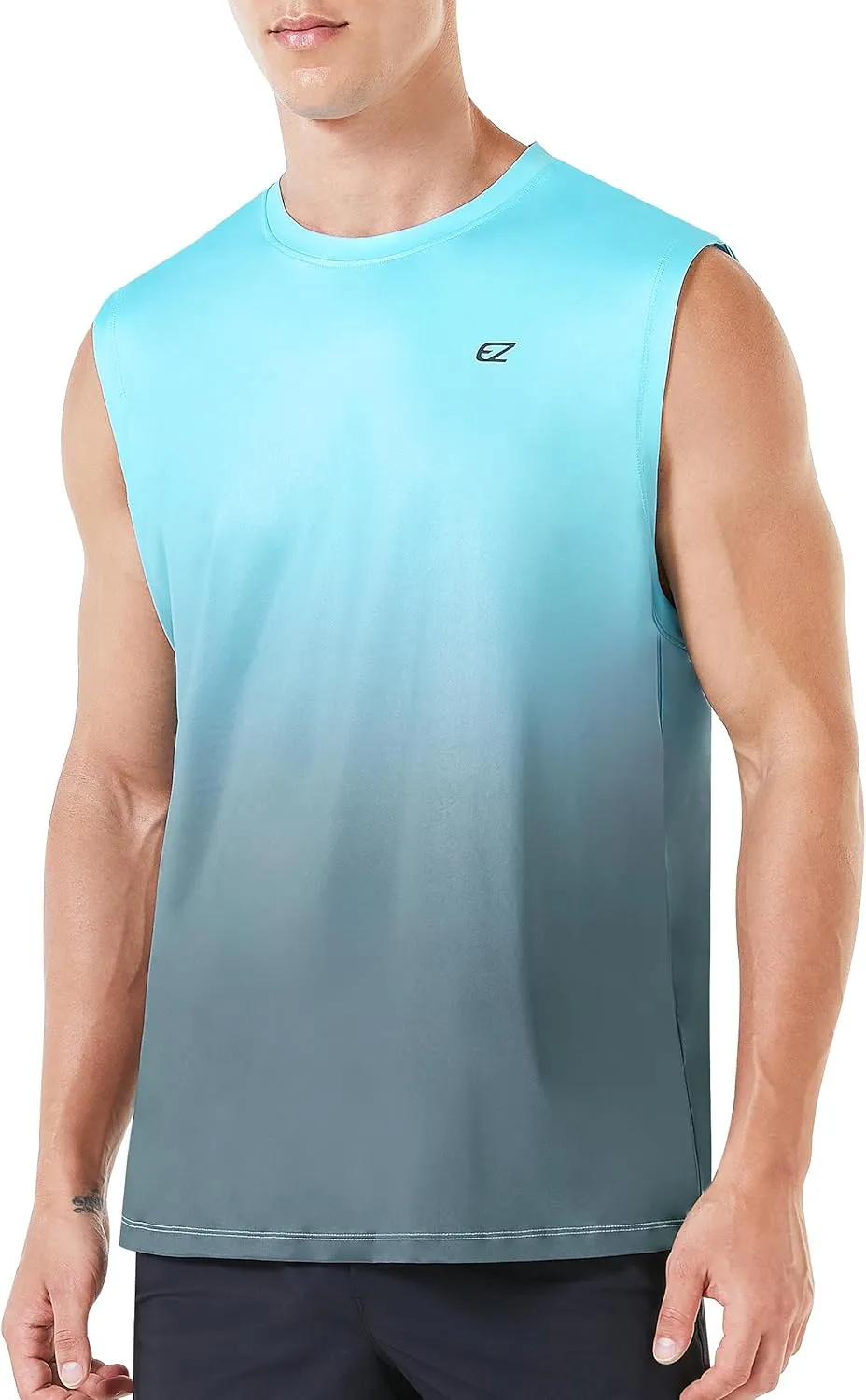 EZRUN Men's Sleeveless Shirt Quick Dry Workout Swim Shirt Gym Muscle Athletic Beach Tank Top Big and Tall