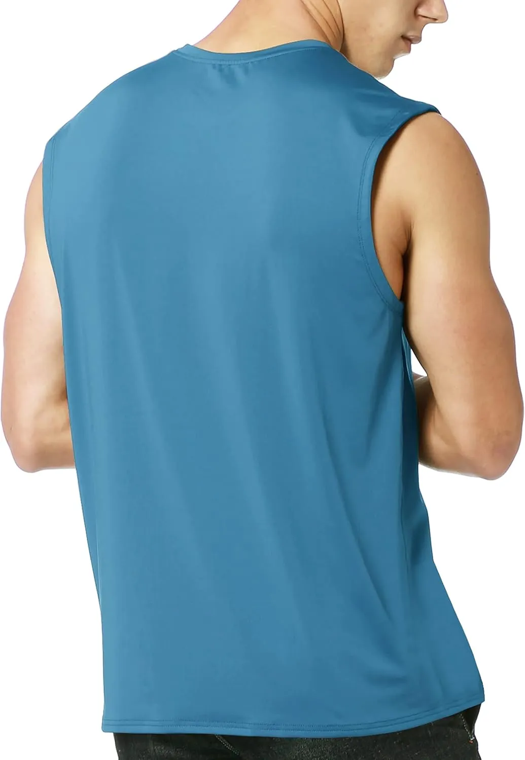 EZRUN Men's Sleeveless Shirt Quick Dry Workout Swim Shirt Gym Muscle Athletic Beach Tank Top Big and Tall