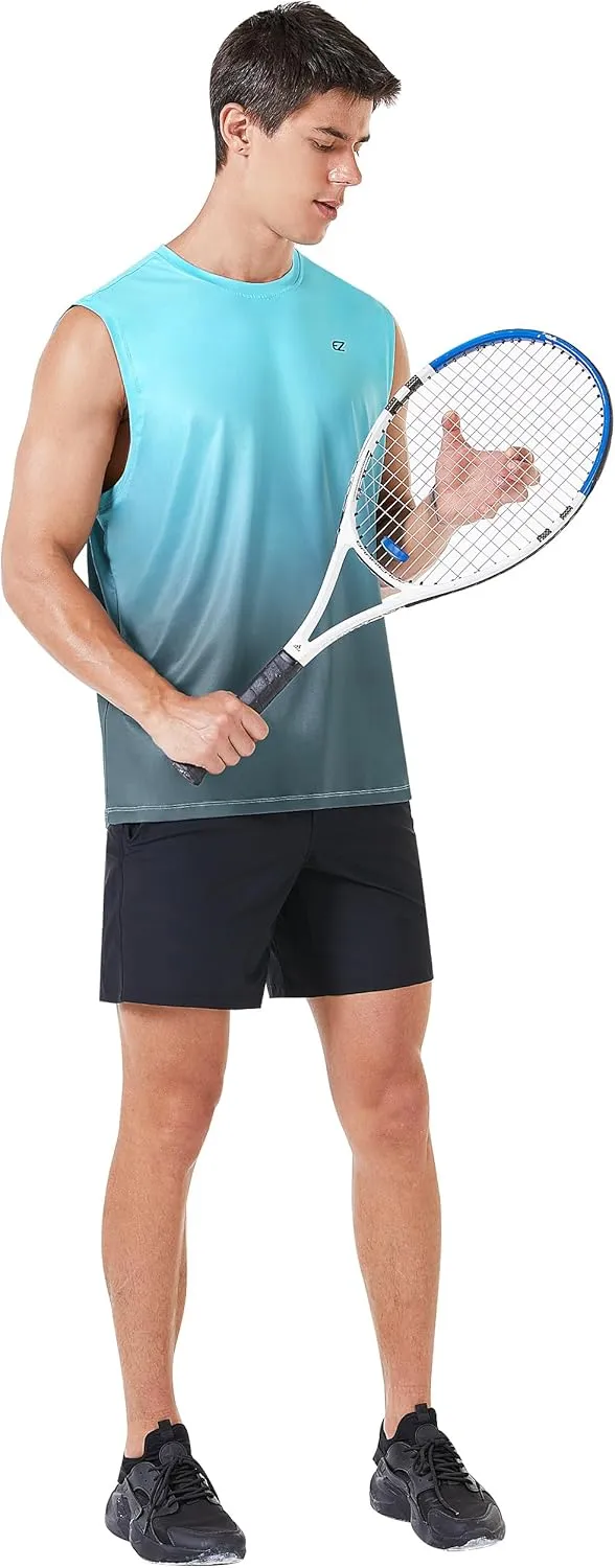 EZRUN Men's Sleeveless Shirt Quick Dry Workout Swim Shirt Gym Muscle Athletic Beach Tank Top Big and Tall