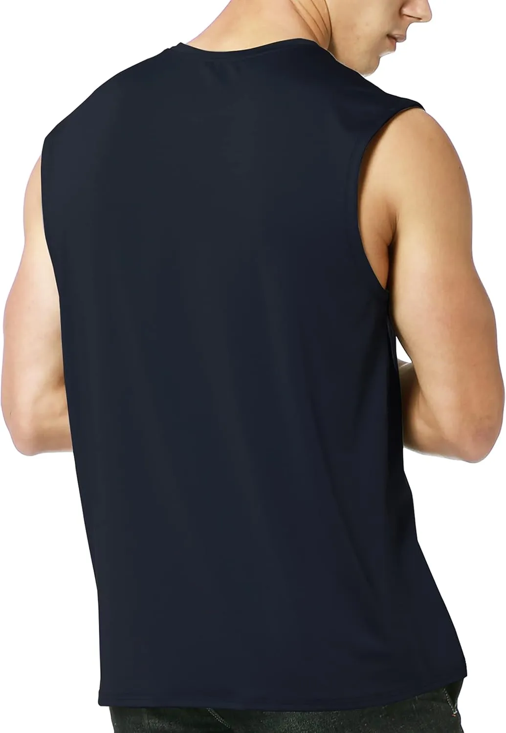 EZRUN Men's Sleeveless Shirt Quick Dry Workout Swim Shirt Gym Muscle Athletic Beach Tank Top Big and Tall