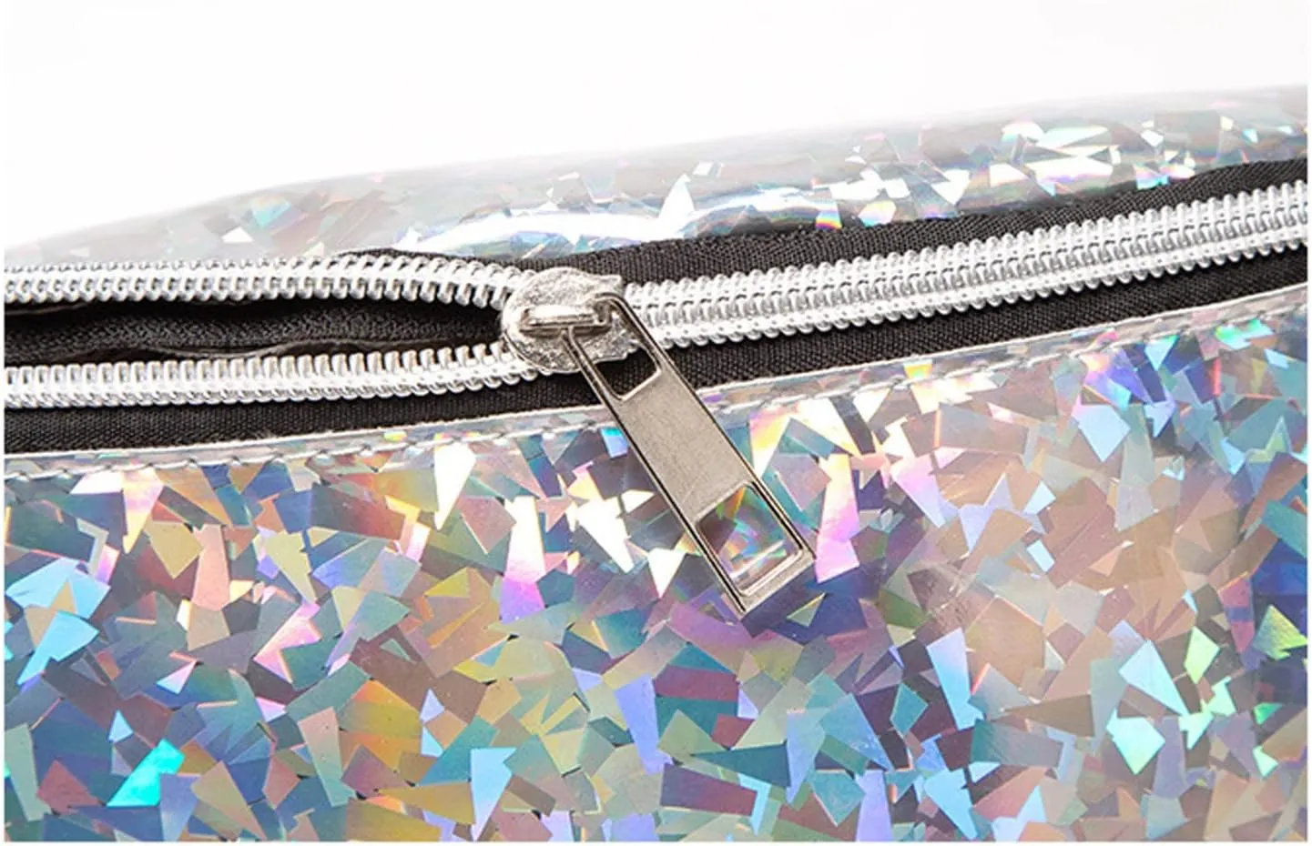 Fanny Pack Women's PU Leather Waist Bag Fashion Portable Waist Bag Travel Sports Small Wallet (Silver)