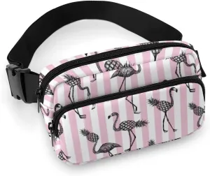 Flamingos Fanny Packs for Women Men Crossbody Bags Fashion Belt Bag with Adjustable Strap, Waist Packs Sling Bag for Travel Hiking Shopping
