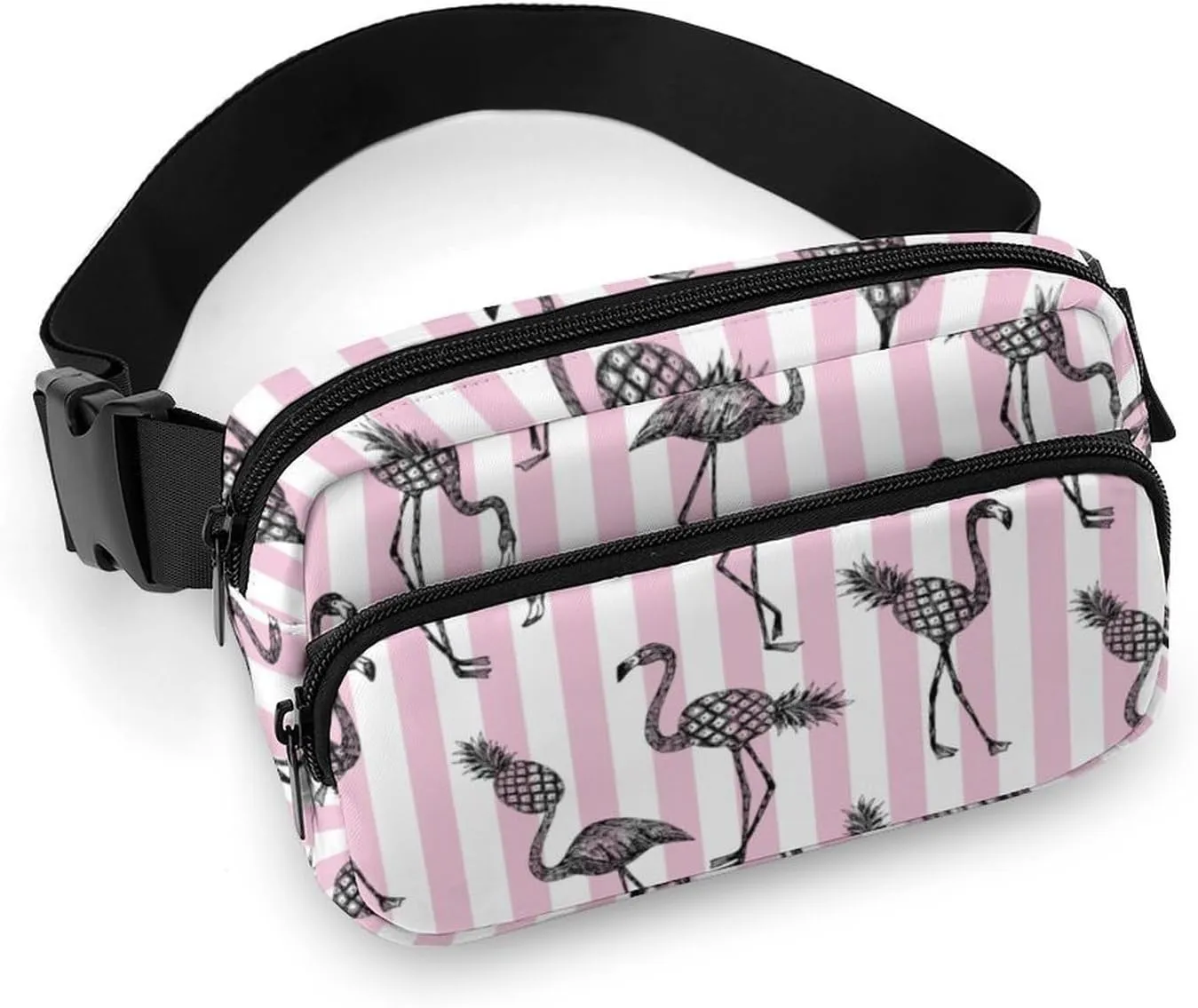 Flamingos Fanny Packs for Women Men Crossbody Bags Fashion Belt Bag with Adjustable Strap, Waist Packs Sling Bag for Travel Hiking Shopping