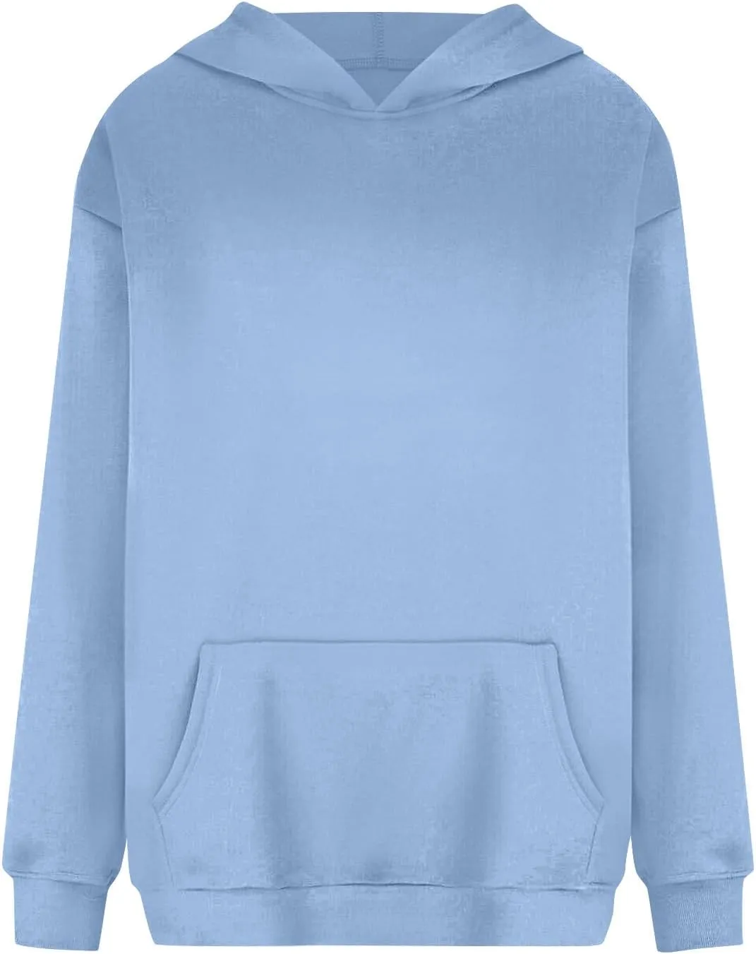 Fleece Hoodie Women Oversized Plain Hooded Sweatshirt Casual Long Sleeve Pullover Tops Comfy Drop Shoulder Sweater