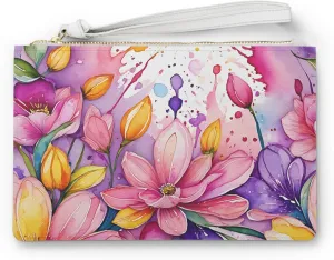 Floral Clutch Bag - Colorful Floral Print Pouch, Perfect for Weddings, Festivals, or Everyday Use, Summer