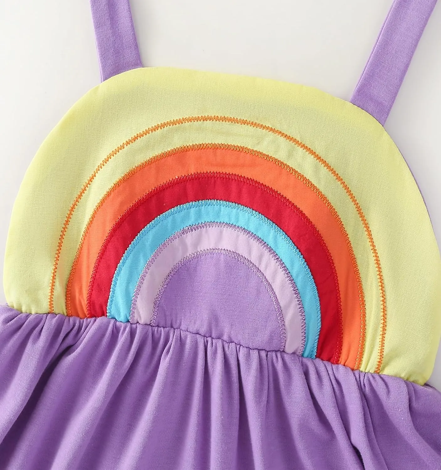 Frogwill Toddler Girls Fifties Summer Dress Blue Rainbow 2-7Y