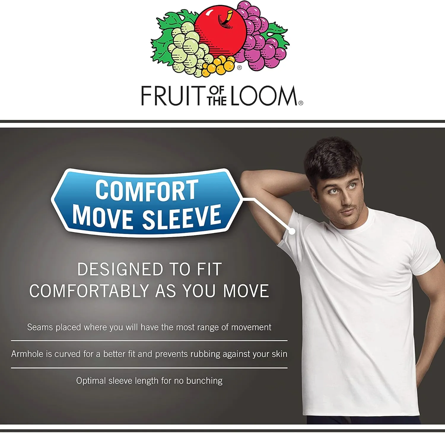 Fruit of the Loom Men's Lightweight Active Cotton Blend Undershirts