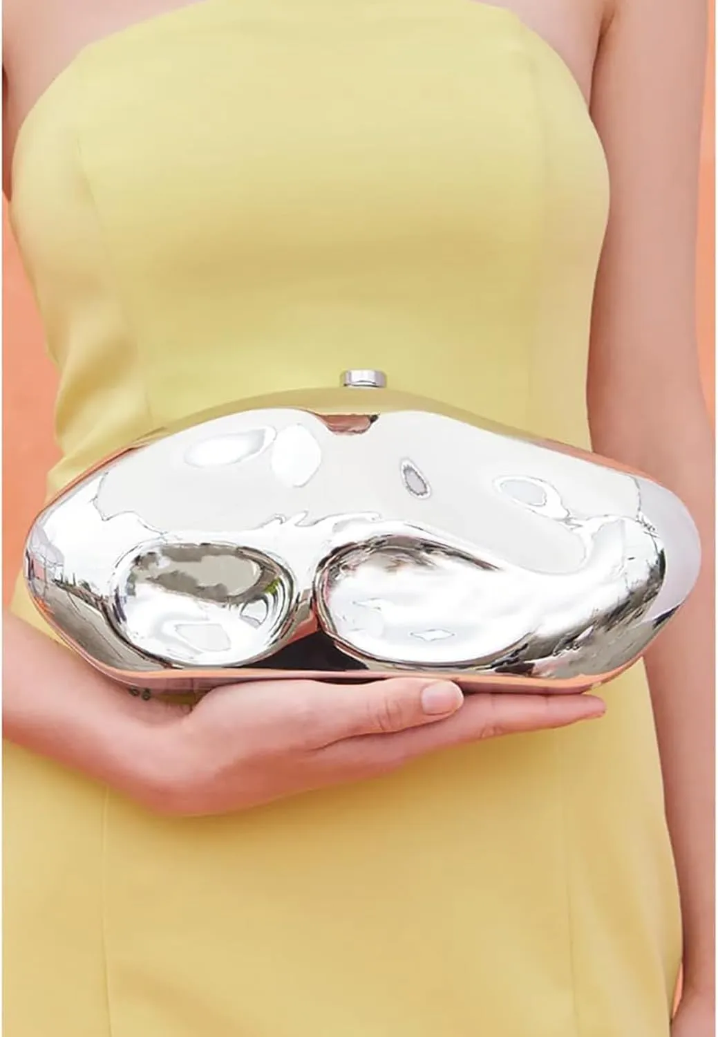 Geometric Acrylic Evening Clutch Purse for Women Metal Chains Unique Handbag for Wedding Party Prom