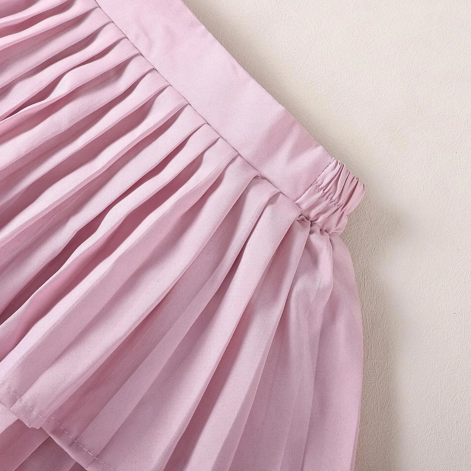 Girls Double Layer Pleated Skirt Elastic Waist Tutu Dress Kids School Uniform Skorts