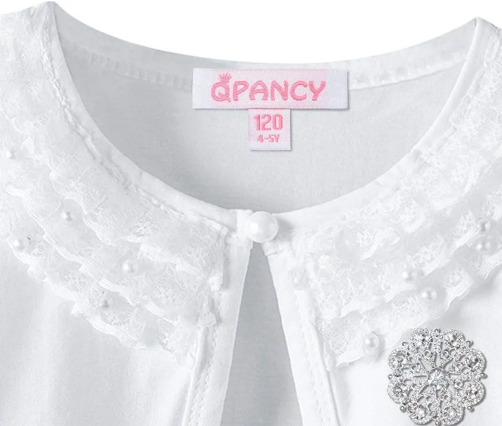 Girls Shrugs Lace Bolero Long Sleeve Cardigan Party Church Dress Cover Up