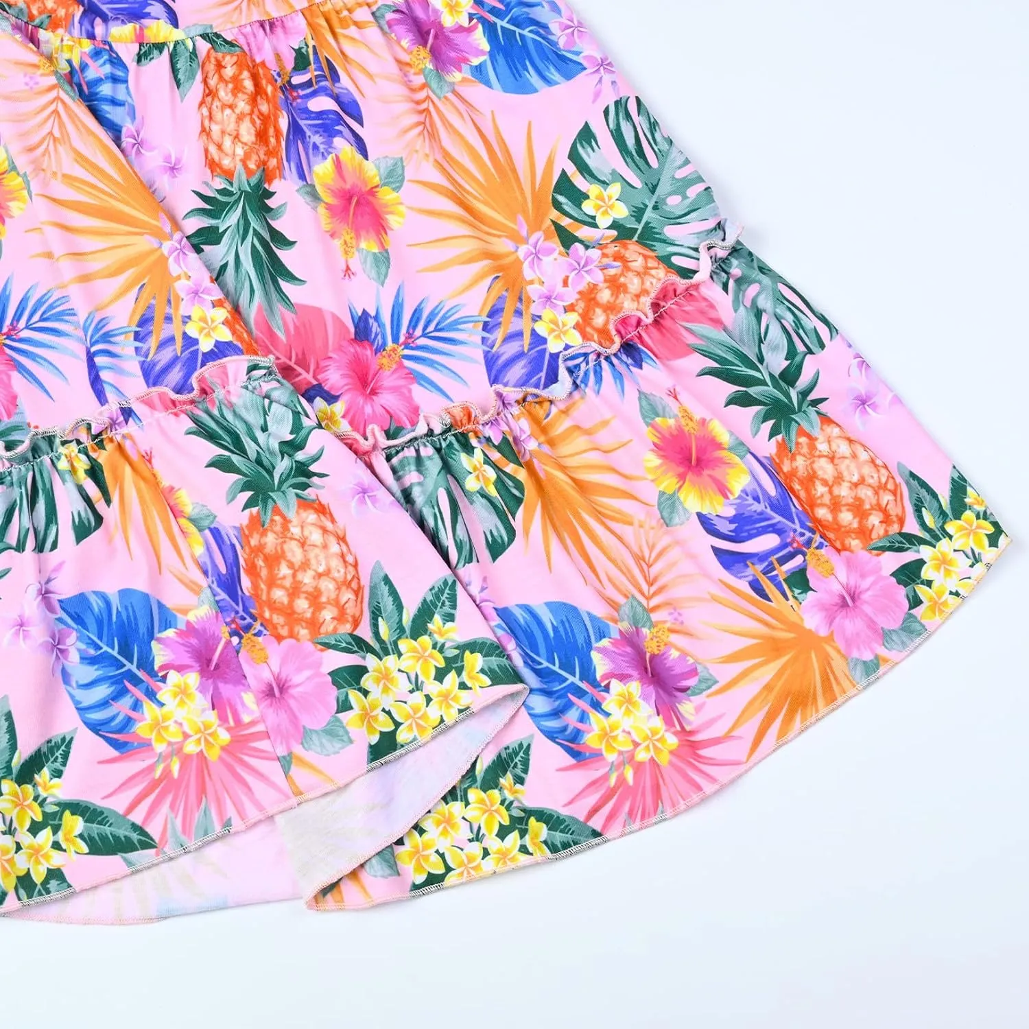 Girls Unicorn Dresses Summer Swing Short Sleeve Casual Clothes for Little Kids