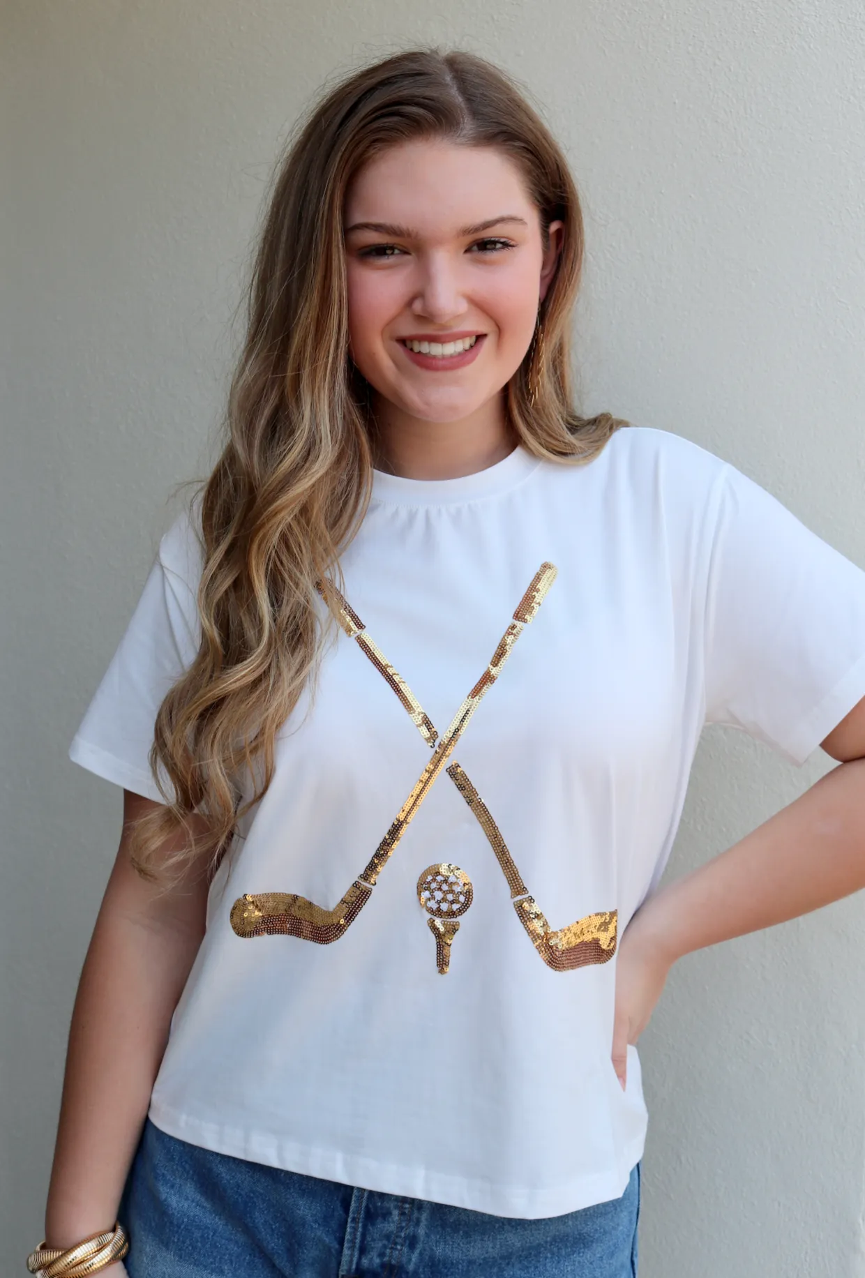 Gold Sequin Golf Tee