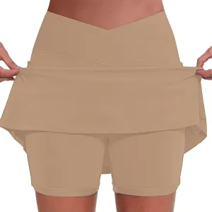 Golf Skirts for Women Athletic Mini Crossover Skirts Ladies Tennis Yoga Shorts Golf Summer Vacation Beach Casual