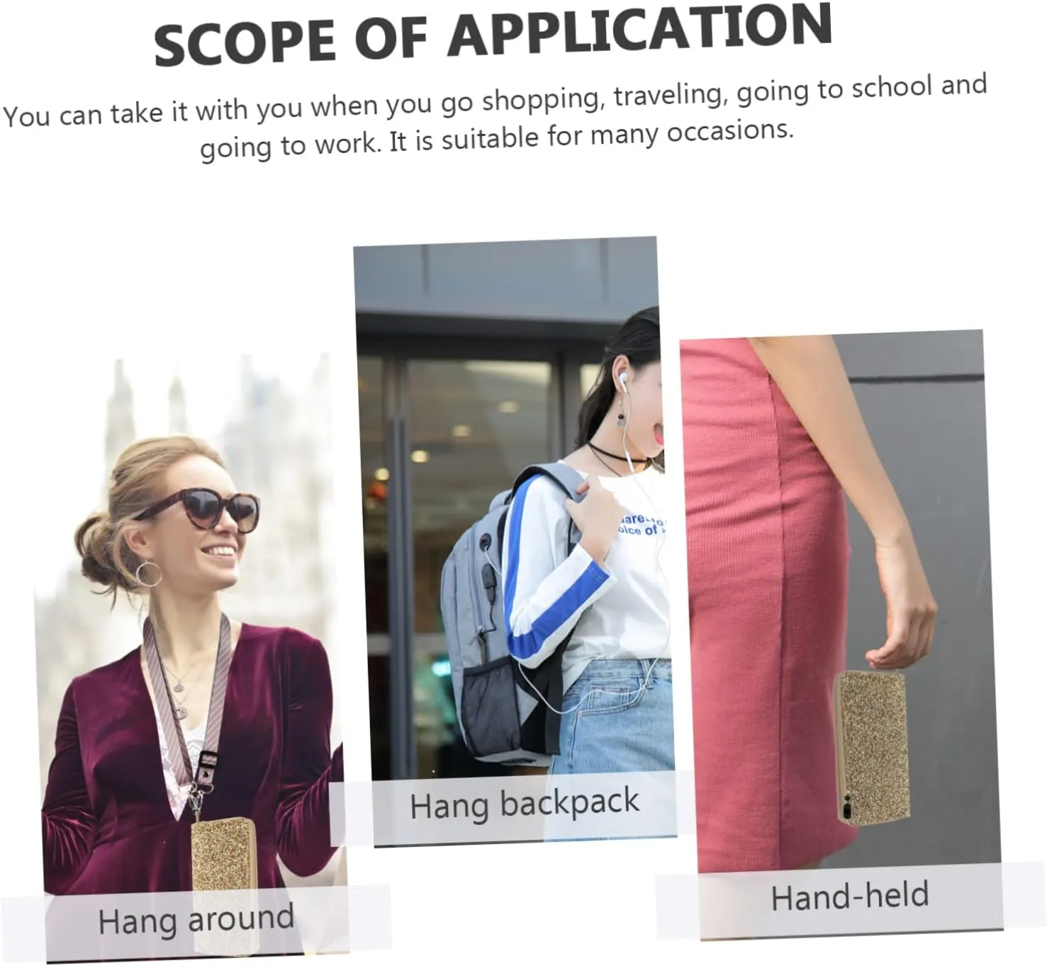 Handbags for Women Glitter Zippered Purse Stylish Wallet Clutch for Wedding