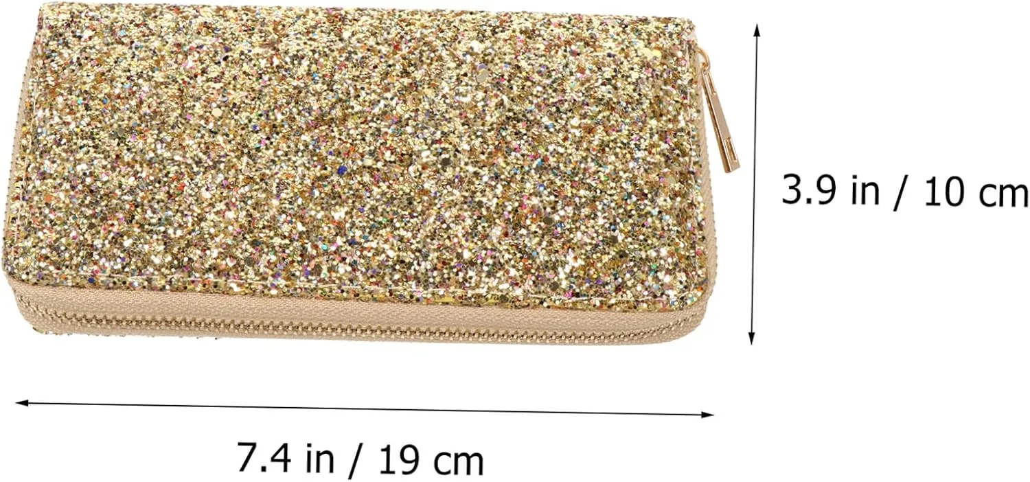 Handbags for Women Glitter Zippered Purse Stylish Wallet Clutch for Wedding