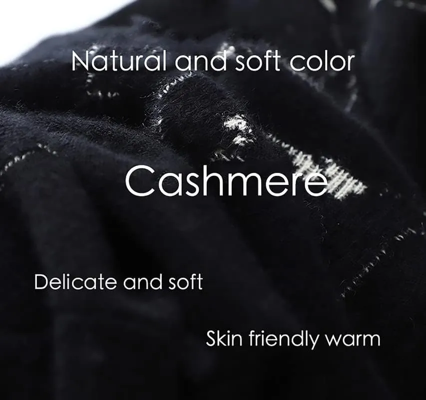 HangErFeng Autumn and Winter Women's Cashmere Dress Retro Midi Length Pleated Jacquard Elastic Waist A-line Skirt 1606