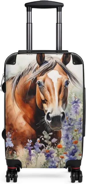 Hard-Shell Suitcases with Quarter Horse Print, Telescopic Handle, Swivel Wheels, Multiple Sizes (Small (Carry-On))