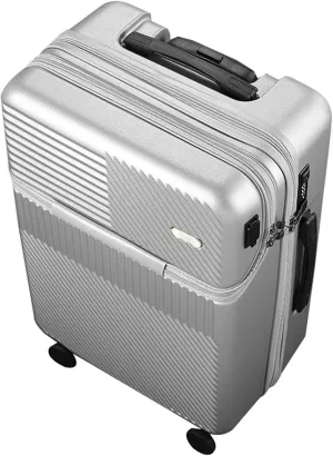 Hardside Luggage, Stylish Textured Line Suitcase, with Spinner Wheels, Expandable Luggage