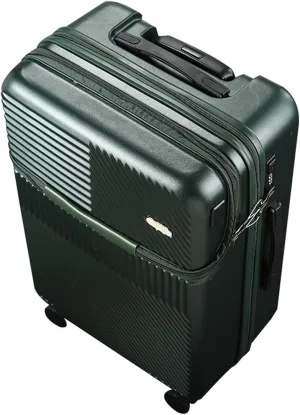Hardside Luggage, Stylish Textured Line Suitcase, with Spinner Wheels, Expandable Luggage