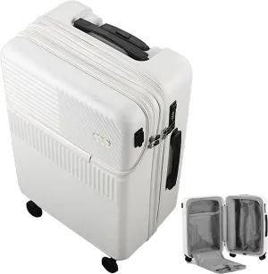 Hardside Luggage, Stylish Textured Line Suitcase, with Spinner Wheels, Expandable Luggage