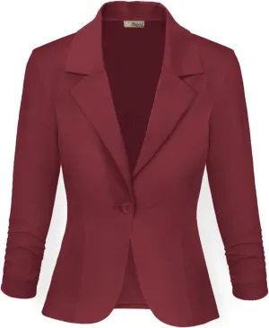Hybrid & Company Women Super Comfy Ponte Office Blazer