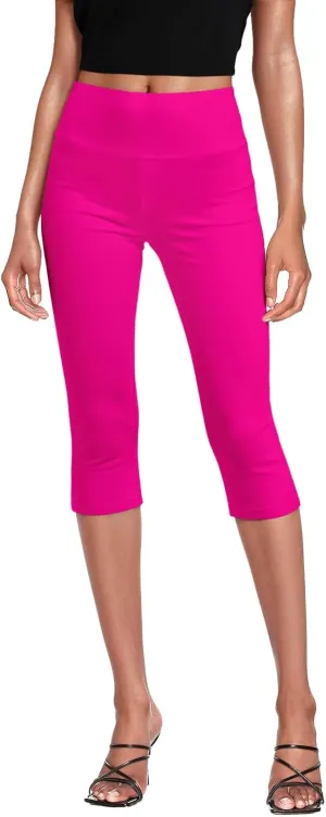 Hybrid & Company Womens Super Comfy Stretch Pull On Millennium Twill Capri Shorts