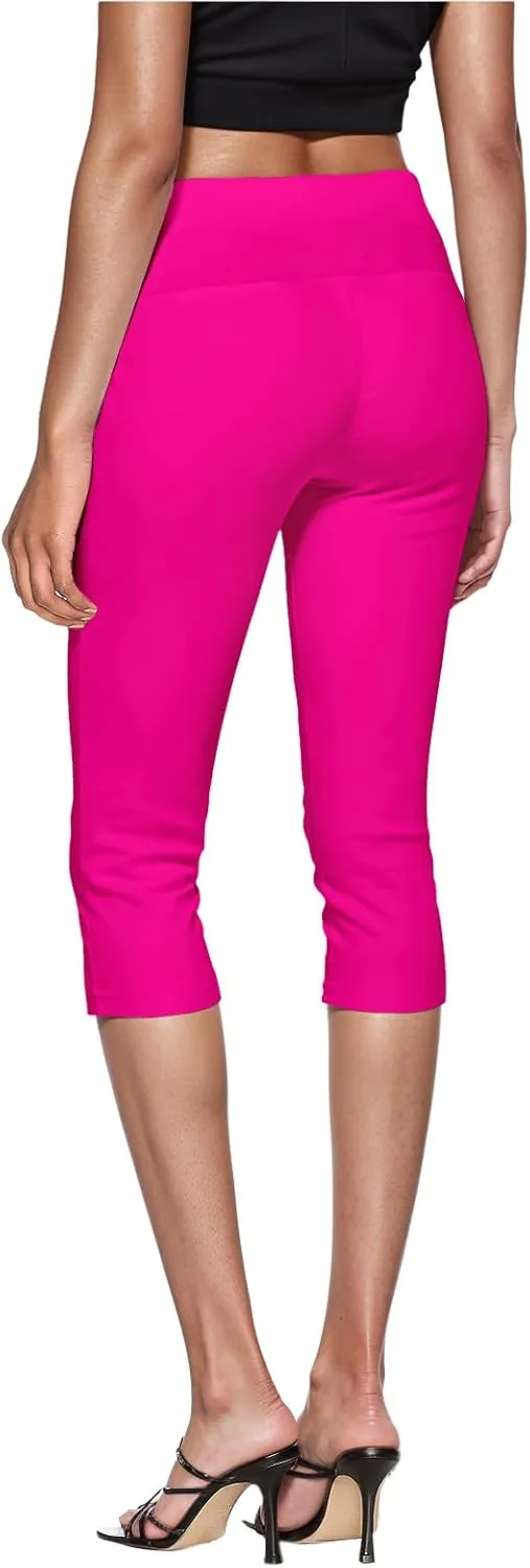 Hybrid & Company Womens Super Comfy Stretch Pull On Millennium Twill Capri Shorts