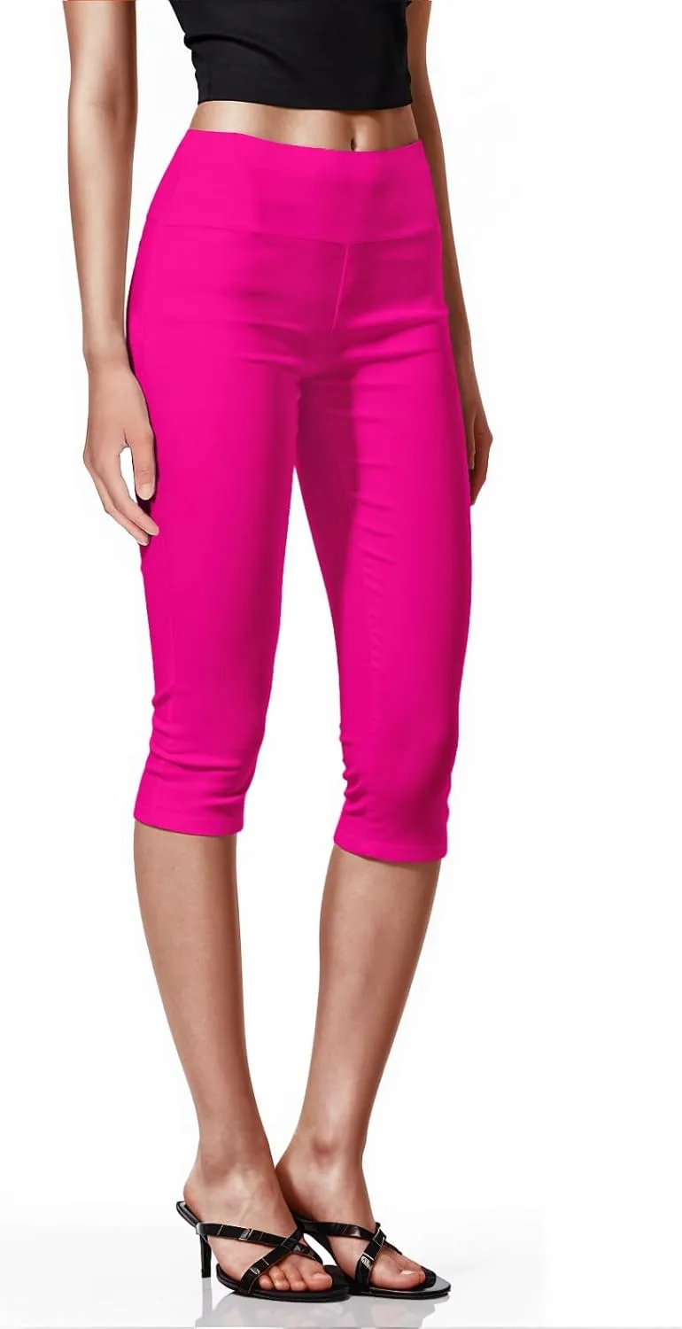 Hybrid & Company Womens Super Comfy Stretch Pull On Millennium Twill Capri Shorts
