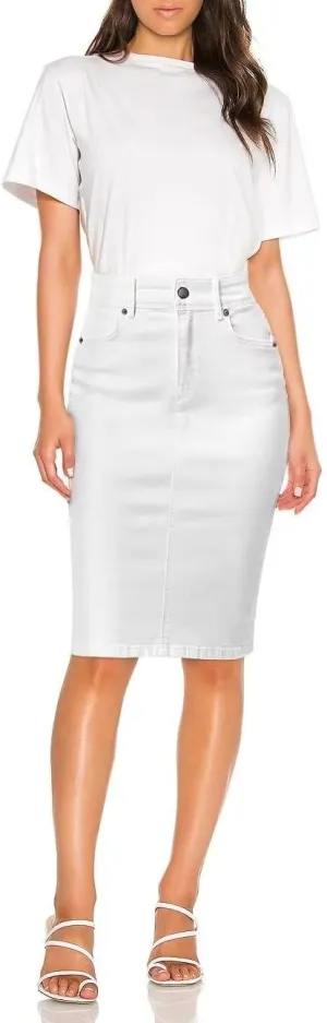 Hybrid & Company Women's Super Comfy Ultra Stretch Skirt Knee Length with Pockets