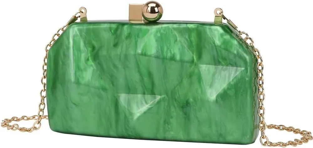 Irregular Acrylic Clutch Purse for Women Elegant Acrylic Evening Bag Unique Box Handbag for Wedding Party Prom