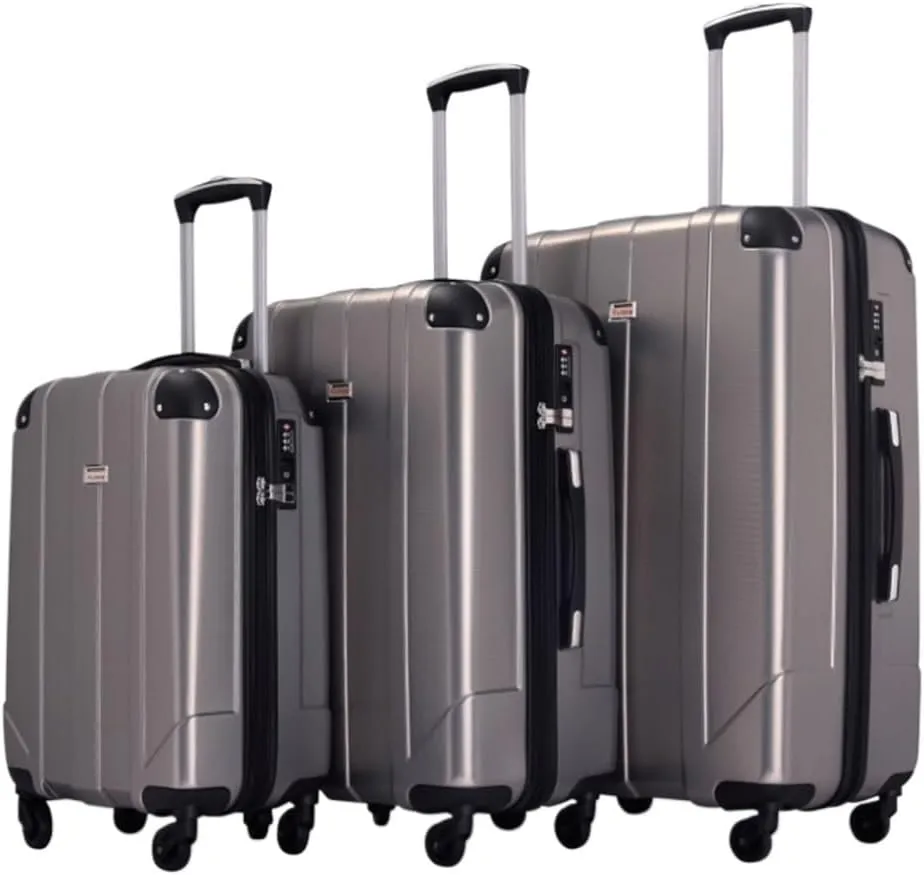 IRYZE Lightweight Suitcase Luggage Sets ABS Hardshell 3pcs Lightweight Durable Suitcase Spinner Wheels With TSA Lock Carry on Luggage