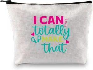 JXGZSO Funny Crafter Gift I Can Totally Make That Artistic Toiletry Bag Knitting Gift For Knitters Dressmaker Makeup Organizer Bag