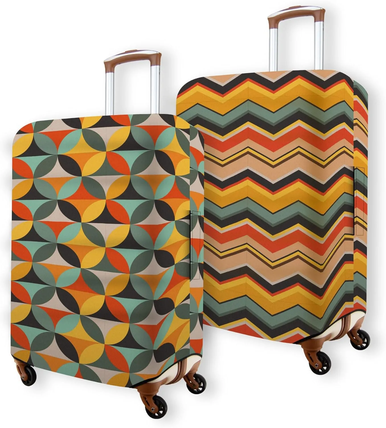 Kana & Kaili 2-in-1 Reversible Luggage Cover | Stylish Suitcase Covers | Spandex Luggage Covers for Suitcase TSA Approved | Retro M